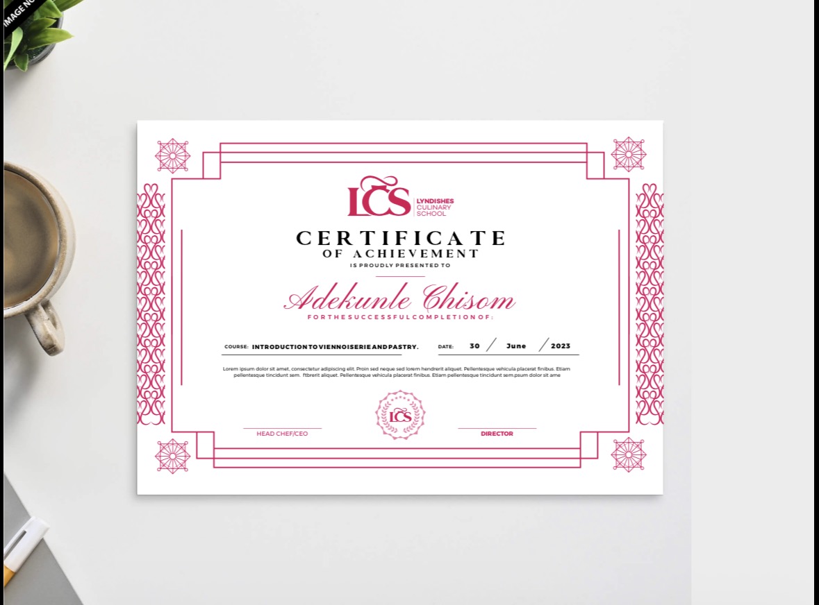 LCS Certificate of Achievement — Official